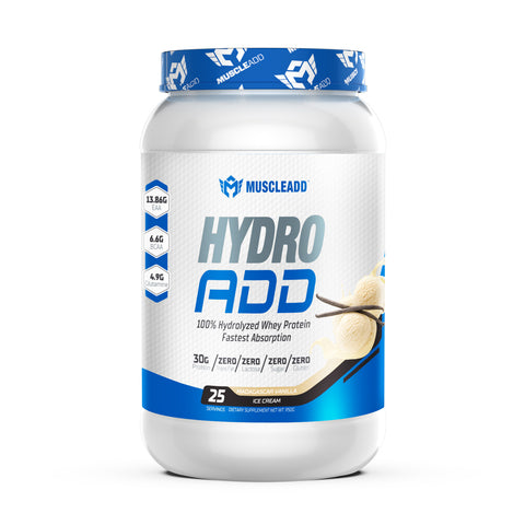 Muscle Add Hydro Add 100%Hydrolyzed Whey Protein Fastest Absorption-25Serv.-950G