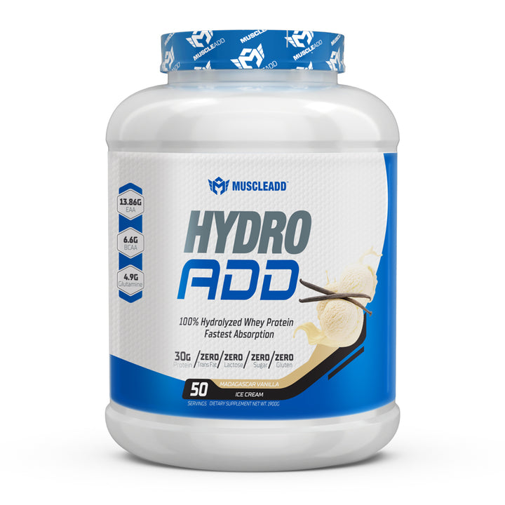Hydro Add 100%Hydrolyzed Whey Protein Fastest Absorption-50Serv.-1900G ...