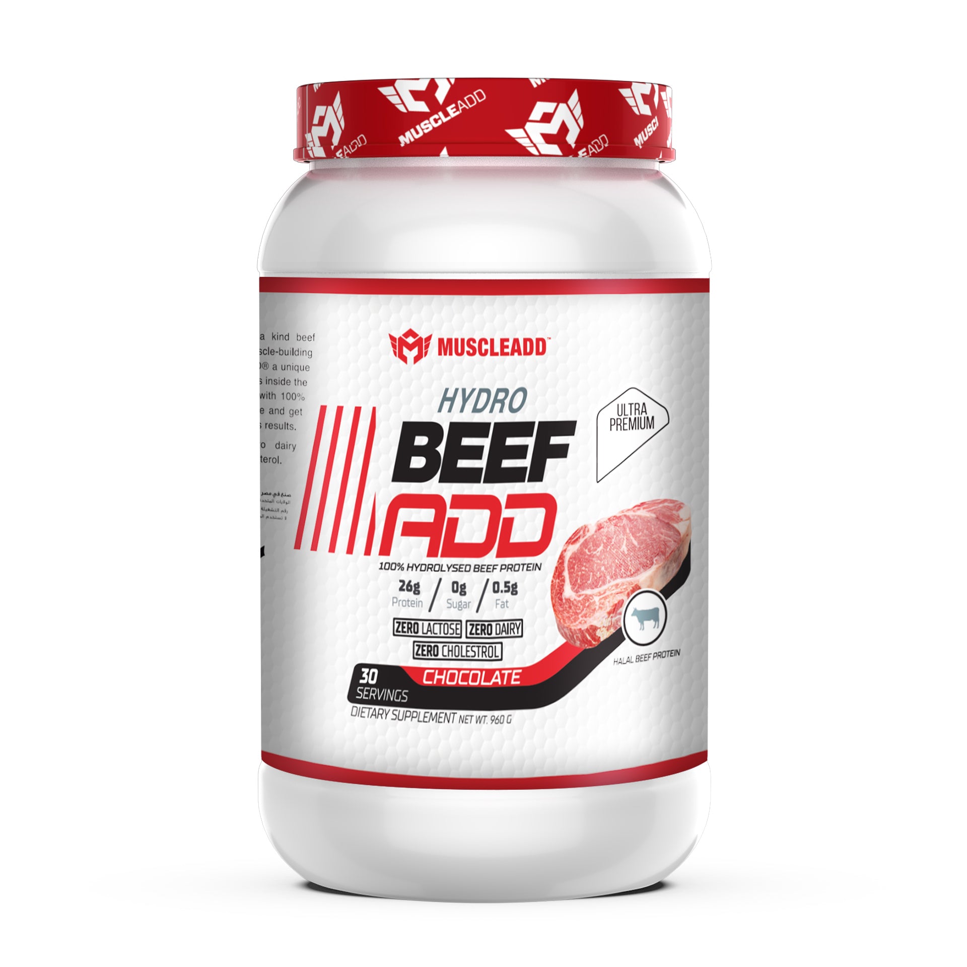 Hydro Beef Add 100% Hydrolyzed Beef Protein-30Serv.-960g.-Chocolate ...