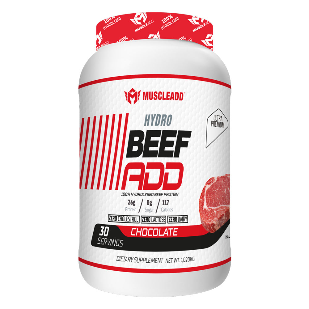 Hydro Beef Add 100% Hydrolyzed Beef Protein-30Serv.-1020Kg.-Chocolate ...