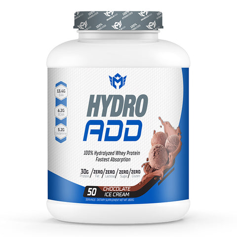 Hydro Add 100%Hydrolyzed Whey Protein Fastest Absorption-50Serv.-1800G.-Chocolate Ice Cream